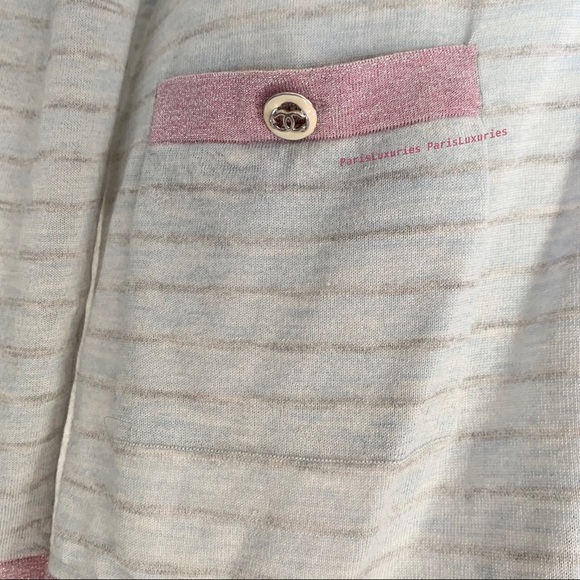 CHANEL Classic Authentic Stripe Runway Pink Gray - Picture 6 of 16